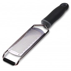  Roll over image to zoom in Stainless Steel Cheese Grater, Ergonomic Soft Handle Lemon Ginger Potato Zester with Plastic Cover