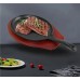 Round Shaped Cast Iron  Chinese Hot Sizzling Plate / Sizzler Plate with wooden base with handle