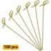 100 PCS Bamboo Cocktail Picks / Bamboo Burger Skewer  with Looped Knot