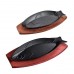 Light Fish Shape Cast Iron Chinese Hot Plate with wooden base /  / Sizzler Plate / Sizzling Plate