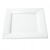 12pcs White Porcelain Square Dinner Plate (Microwave safe)