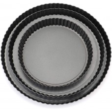 Non-Stick Tart Pan and Quiche Pan and Pie Pan with Removable Base,  Set of 3(Three) 14cm, 22cm, 26cm