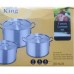 Golden King 3 Pieces Commercial Aluminum Cookware Set/ Aluminum Pots