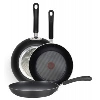 T-fal E938S3 Professional Total Nonstick Thermo-Spot Heat Indicator Fry Pan Cookware Set, 3-Piece, 8-Inch 10-Inch and 12-Inch, Black